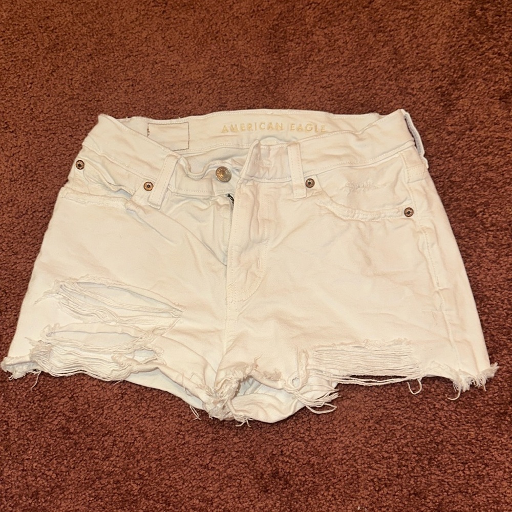 white American eagle jean shorts